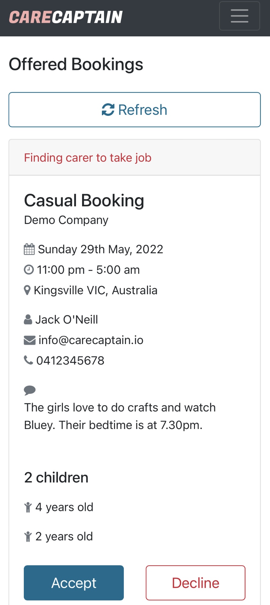 Family and child photo from the original CareCaptain site